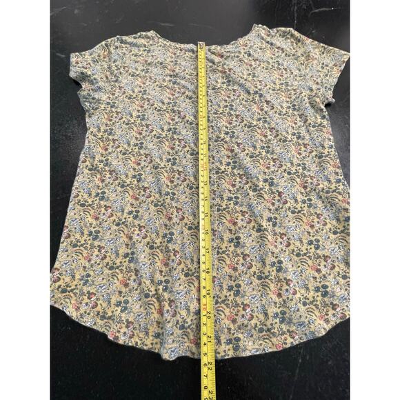 LOFT vintage soft floral cap sleeve tee Small 100% Cotton - Picture 8 of 8